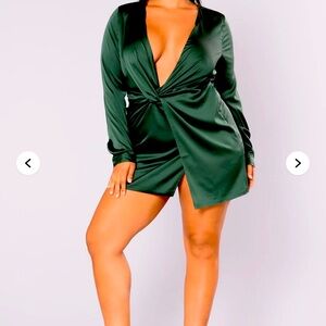Fashion Nova “Sugar Free” Dress – Hunter Green – 1X – Like New
